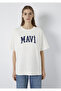 Logo Printed Ecru T-Shirt Oversize / Wide Cut 1600843-81964 - 4