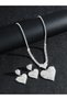 Pack of 2 - Rhinestone Heart Shaped Necklace and Earrings - 6