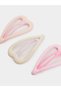 Pack of 3 - Girls Pink Heart Hair Clips - 2