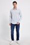 Men's Slim Fit Slim Fit Long Sleeve 100% Cotton Linen Texture Striped Shirt - 2