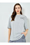 Grey Slogan Print Oversized T-Shirt