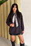 Premium Modal Scarf Detailed Crew Neck Oversize Tunic 3170