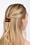 Turtle Patterned 6 cm Acetate Automatic Hair Clip 2 Pieces - 2