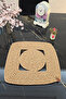 Beige Decorative Patterned Single Supla Handmade Stylish Table Coffee Table Presentation - 2