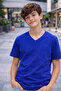 Young Boy's V-Neck T-Shirt Model - Cobalt Blue - 5