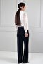 Women's Knitted Satin Beltless Lycra Palazzo Trousers - 4