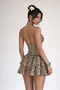 Leopard Patterned Skirt with Ruffles Stylish Evening Dress - 2
