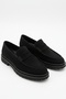 Genuine Nubuck Leather Black Comfortable Daily Men's Loafer Shoes Luass28Al0053 - 4