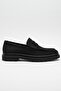 Genuine Nubuck Leather Black Comfortable Daily Men's Loafer Shoes Luass28Al0053 - 2