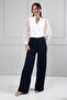 Women's Lycra Sandy Fabric Palazzo Trousers with Elastic Waist - 2