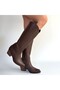 Meof Bitter Brown Leather Heeled Boots - 5