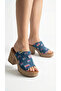Colorful Flag Detailed High Heeled Comfortable Women's Summer Slippers Sandals - 3