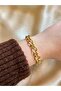 Gold Ringed Twist Chain Bracelet |   Iconic Series Steel Bracelet |   Oval Ring Chain - 2