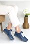 Jiten Blue Leather Lace-Up Sports Shoes - 2
