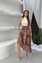 Women's High Waist Stylish Ethnic Patterned Asymmetrical Cut Midi Skirt with Tie Detail - 8