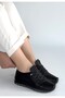 Jiten Black Leather Lace-Up Sports Shoes - 3
