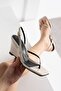 Women's Beige Wedge Heel Flip-Flop Sandals Square Toe Ankle Strap Summer Stylish Model Paloma - 3