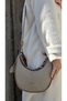 Women's Shoulder and Handbag Baguette Bag & Silk Scarf Detail - 4