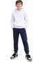 Boy's Dark Blue Color Sweatpants with Zipper Pocket and Elastic Waist and Ankle Cuffs