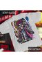 Demon Slayer Anime Akaza Upper Moon 3 Oversize Printed T-Shirt with Collectible Card Gift