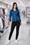 Women's Petrol-Black Combination Tracksuit Set - 6