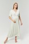 New Season Mint Green Double Breasted Collar Full Length Lace Summer Maternity Maternity Dressing Gown Nightgown Set of 2 - 4
