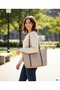 Askilari Ring Detail Large Cream Color Women's Shoulder Bag - 4