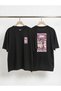 Unisex White Oversize Cotton Pink Dog Girl Front and Back Printed Knitted T-Shirt