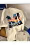 T-Shirt Miami Sunset Printed Men's Cotton Relaxed Cut - 2