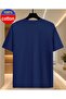 T-Shirt, Cotton, 100% Cotton, Navy Blue, Short Sleeve, Round Neck, Casual, Minimalist - 2