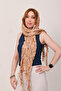 Shawl: Luxury Satin Silk Cappuccino Crinkle Shawl (68X190 cm) - 2