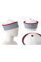 Sailor Hat Striped Red Navy Blue White Beret – Marine Sailor Style Summer Fashion Accessory - 5