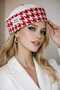 Betty Bands Red Houndstooth Patterned Women's Headband–Wide Retro Bandana Model Hat Hair Accessory - 2