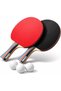 GENZY Ping Pong Paddle Set, Table Tennis Set, Table Tennis Rackets with Ping Pong Balls, Storage Cas