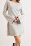 Women's Light Gray Staple Detailed Wide Collar Bell Cut Winter Thessaloniki Dress Elb-19002570 - 5