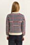 Women's Cream Crew Neck Houndstooth Patterned Knitwear Sweater 20251122 - 8