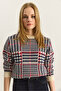 Women's Cream Crew Neck Houndstooth Patterned Knitwear Sweater 20251122 - 6