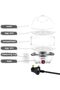 350W Double Deck Egg Cooker, 7-14 Egg Boiler & Steamer, Auto Shut-Off, White - 5