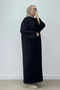 فستان Three Thread Ş مبطن بالصوف Belted O قصة فضفاضة الأساسي - أسود - نطاق واسع من المقاسات