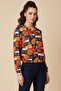 Women's Colorful Floral and Ethnic Pattern Zip-Up Scuba Bomber Jacket - 5