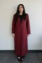 Burgundy Gabardine Trench Coat with 4 Buttons on the Back, Padded and Slit Detail - 7010 - 2