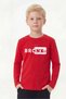 3-Piece Round Neck Print Detailed Long Sleeve 3-Piece Boys' T-Shirt - 3
