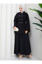 Double Buttoned Shirt & Skirt Hijab Set Rc9022 - 3