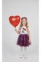 Girl's April 23Rd and October 29Th Performance Outfit Kocatepe Short Sleeve Red T-Shirt Purple Tutu Skirt Set - 3