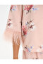 Feather Trim Short Sleeve Pajama Set - 5