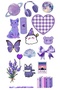 Purple Aesthetic Sticker Set 22X30 cm – Cute Cat, Planet, Butterfly and Pastel - 2