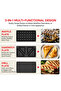 3-in-1 Sandwich Maker, 750W, Nonstick, Waffle & Grill Plates - 3