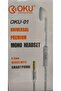 OKU UNIVERSAL PREMIUM MONO HEADSET WITH 3.5MM JACK WHITE