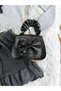 Gray Bow Detail Blouse with Bag and Ruffled Skirt Set - 4