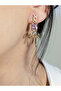 Pink Zircon Stone Detailed Bowknot Xuping Earrings 3.5 cm - 4
